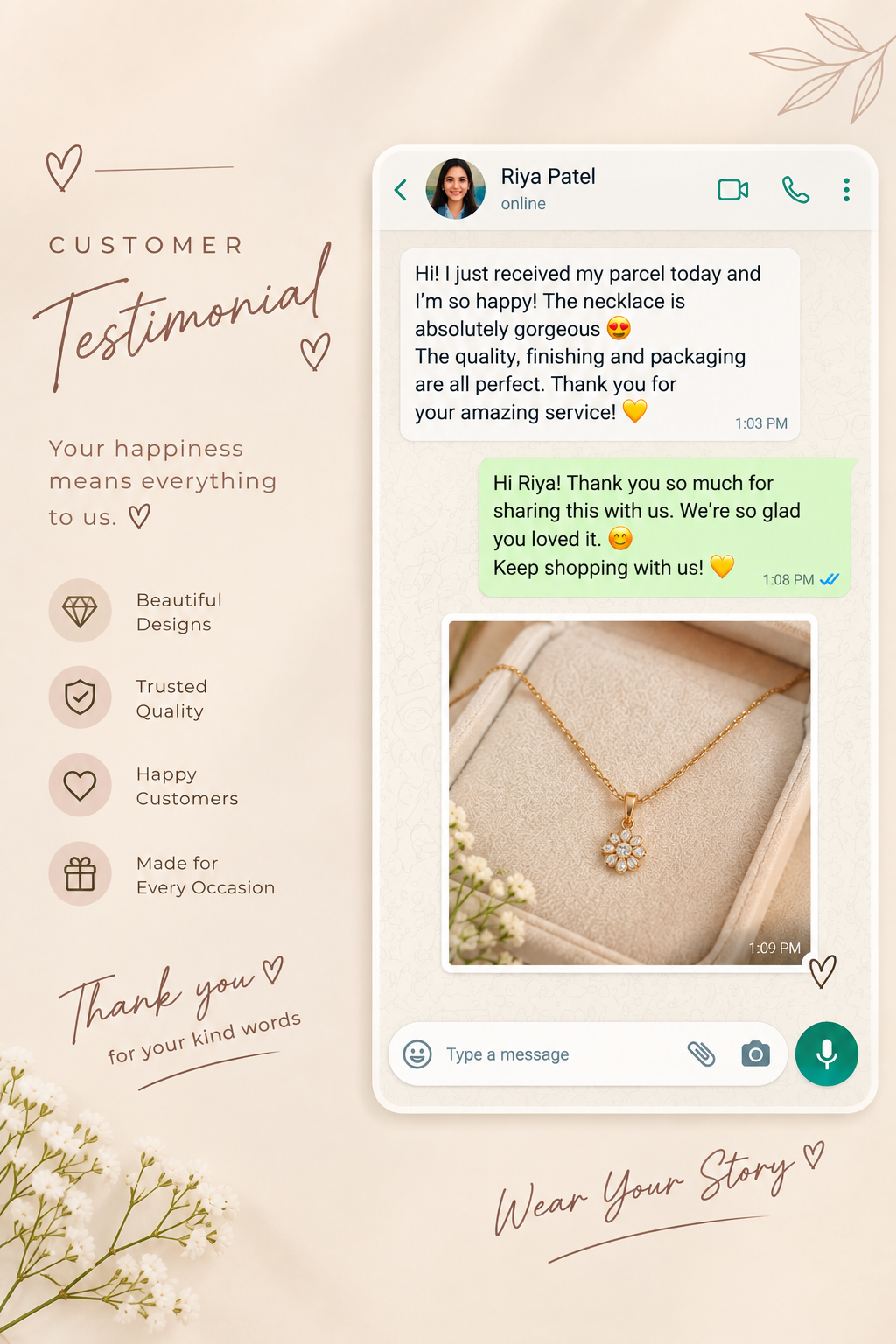 Elegant Jewelry Customer Testimonial
