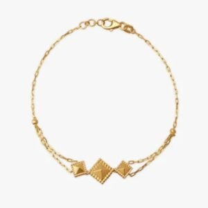 Pyramid Elegance Gold Bracelet