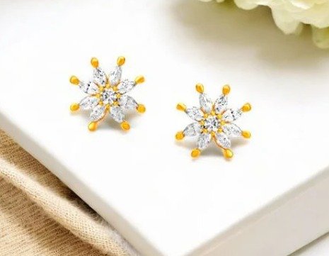 Girlish Star Shaped Gold Stud Earrings